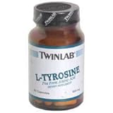 L-Tyrosine 500mg-Twinlab Free From Amino Acid Formula, 300 Capsules (3 Pack)