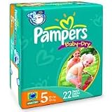 Pampers Baby Dry Diapers Sesame Street, Size 5 , # 45219 - 22 diapers / pack, 4packs