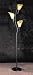 Black Metallic And Gold Floor Lamp With Lily Shade