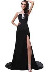 Mermaid Jeweled Satin Evening Dress/Mother-of-the-Bride Dress/Prom Dress 