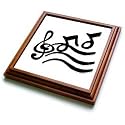 G Clef and Musical Notes - 8x8 Trivet With 6x6 Ceramic Tile