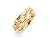 14K Gold Roman Design Wedding Band Ring