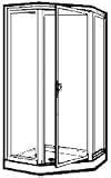 Swanstone SD-36NEO-081 36-Inch Obscure Glass Neo Angle Shower Door, Chrome Finish