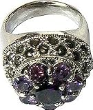 Mens Sterling Silver Jewelry Ring with Gemstone Handmade India Style (rng282)