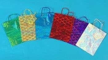 Eros Hosiery AM05-B95039 Medium Holographic Gift Bag - 2 Designs Case of 144