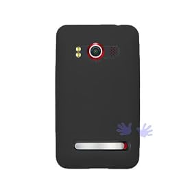GTMax Durable Soft Rubber Silicone Skin Cover Case - Black for Sprint HTC EVO 4G CDMA Cell Phone