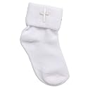 Tic Tac Toe Christening Sock - White, 0-6 Months