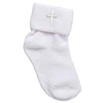 Tic Tac Toe Christening Sock - White, 0-6 Months