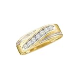 Mens Channel 1/4 ctw. Diamond Wedding Band 2 Tone Gold