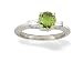 14K White Gold Genuine Round Peridot and Diamond Engagement Ring