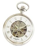 Charles Hubert Classic Off White Ceramic Dial Pocket Watch with Curb Chain and Belt Clip XWA839