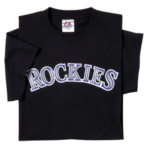 Buy Majestic Youth MLB Pro-Style T-Shirts - Colorado Rockies by Majestic Athletic