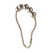 InterDesign Rollerz Shower Curtain Hooks, Satin Nickel, Set of 12