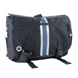 DadGear Messenger Diaper Bag - Center Stripe Blue