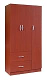 Home Source Industries RLN3203H Modern 3-Door Wardrobe and 2-Drawer, Mahogany