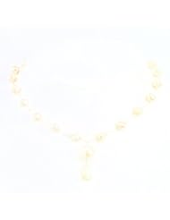 Sterling Silver White Imitation Round Pearl Strand 17"