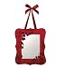 Sugared Fruit Red Velveteen Floral Overlay Mirror Wall Decoration 10"