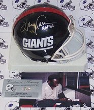 Harry Carson Autographed New York Giants Mini Football Helmet with Inscription