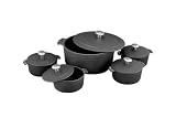 Sante Soup Set, 8 Quart Capaciy Pot and 3/4 Quart Capacity Soup Set, All With Lids Cast Iron With True Seasoned Interior