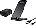 Pacroban 10W, 7.5W Fast Wireless Charger Stand with AC Adapter (Black Leather)
