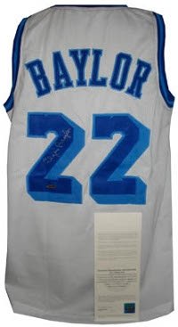Elgin Baylor Autographed/Hand Signed Los Angeles Lakers White TB Prostyle Jersey- Upper Deck Hologra