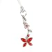 Hand Crafted Cellular Phone Charm - Flower Cascading - Red