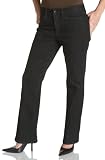  : Jeanstar Women's Brooke Straight Leg Jean, Black , 4 Short