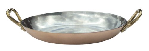 Mauviel Cuprinox Pour La Table 6.3-Inch Round Pan with Bronze Handles