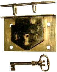 Brass Half Mortise Chest Lock & Key