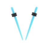 Acrylic Neon Taper - Light Blue - 14G - Sold as a Pair