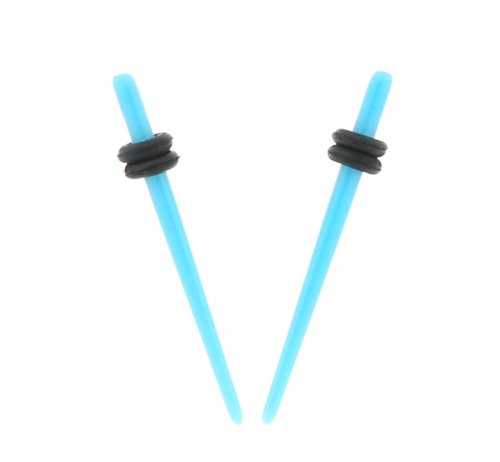 Acrylic Neon Taper - Light Blue - 14G - Sold as a Pair