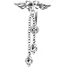 Top Mount Clear Angel Wing Gem Heart Chain Belly Ring
