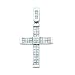 Sterling Silver 1 ct. Square Shaped Cubic Zirconia Cross Pendant with Chain