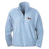 Ladies' Micro Fleece Dachshund Brown Half Zip