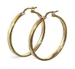 10 KT Yellow Gold High Polished 1.25" Hoop 10K Earrings with Regular Hoop Closure Findings