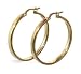 10 KT Yellow Gold High Polished 1.25" Hoop 10K Earrings with Regular Hoop Closure Findings