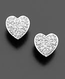14k White Gold Diamond Heart Stud Earrings (1/10 ct. t.w.)