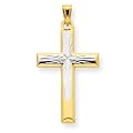 14k & Rhodium Cross Pendant