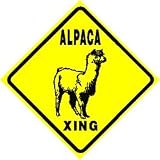 ALPACA CROSSING pet llama zoo animal sign