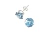 Sterling Silver 8mm Round CZ Fashion Birthstone Earring in 4 Prong Setting, March