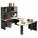 Modular Hutch, 55-1/4x15x36-1/2, Slate/Gray Granite