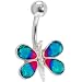 Enamel Dragonational Football Leaguey - Teal Belly Button Navel Ring
