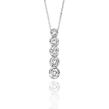 14K White Gold 1/2 ct. Diamond Journey of Love Fashion Pendant with Chain