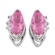 14K White Gold Pink Sapphire and Diamond Earrings