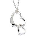 Inspired Open Heart Sterling Silver Double Heart Necklace