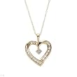 Heart Necklace With Genuine Princess Cut Clean Diamonds Crafted in Two tone Gold Length 18in