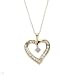 Heart Necklace With Genuine Princess Cut Clean Diamonds Crafted in Two tone Gold Length 18in