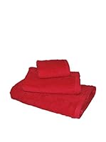Casa Campo  Set Toalla 3 Uds. Iris (Rojo)