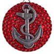 Gasoline Glamour Blood Red Anchor Plain Rhinestone Medallion