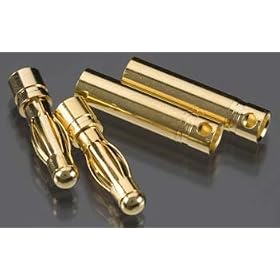 4.0mm Battery Connectors, 2 Male, 2 Female from Associated Accessories